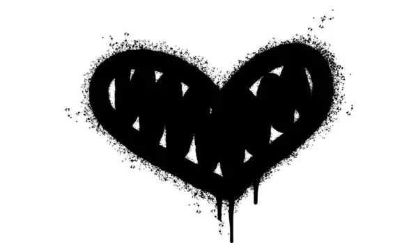 Распыление Раскрашенные Граффити Сердце Значок Word Sprayed Изолированы Белым Фоном — стоковый вектор
