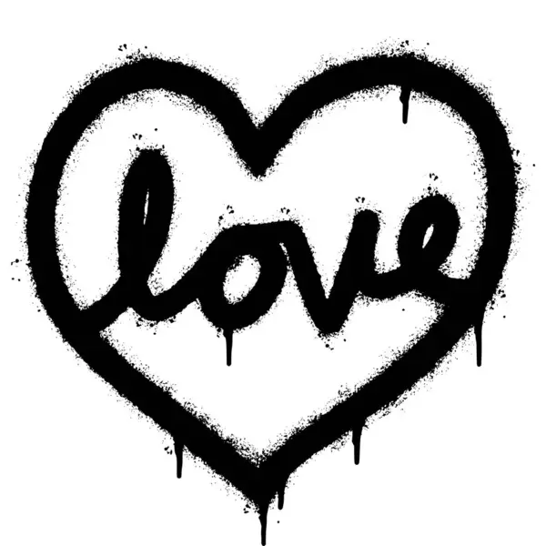 Spray Painted Graffiti Srdce Ikona Word Sprayed Izolované Bílým Pozadím — Stockový vektor