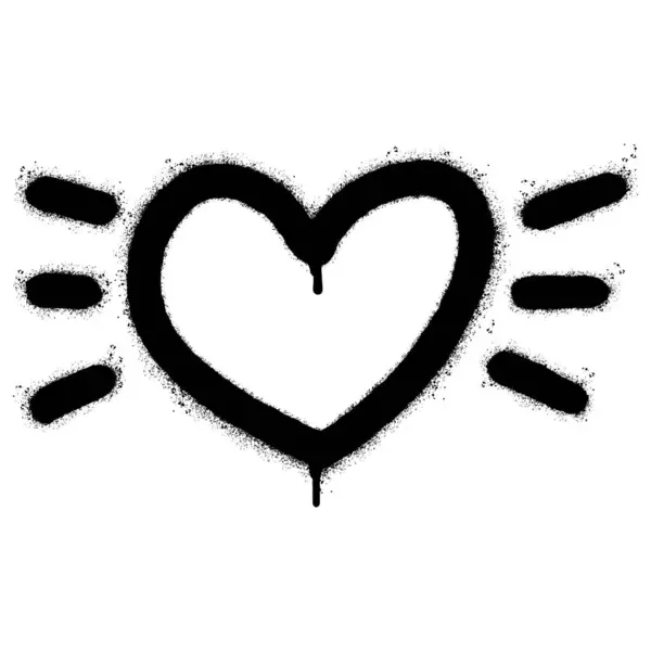 Spray Painted Graffiti Heart Icon Isolated White Background Graffiti Love — Stock Vector