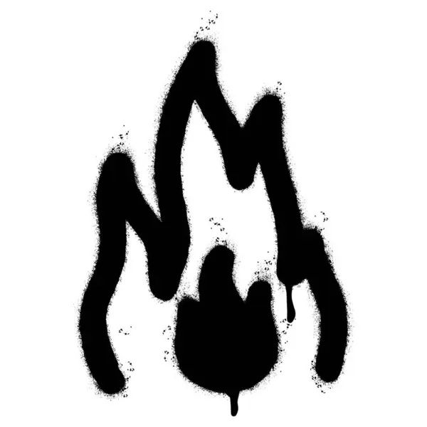 Spray Painted Graffiti Fire Flamme Symbol Isoliert Mit Weißem Hintergrund — Stockvektor