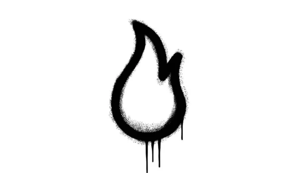 Распыление Раскрашенных Граффити Огонь Значок Пламени Распыляется Изолированы Белым Фоном — стоковый вектор