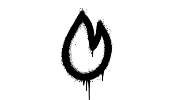 喷漆涂鸦火焰图标喷涂隔离与白色背景 涂鸦火图标与过度喷在黑色超过白色 矢量说明 — 图库矢量图片