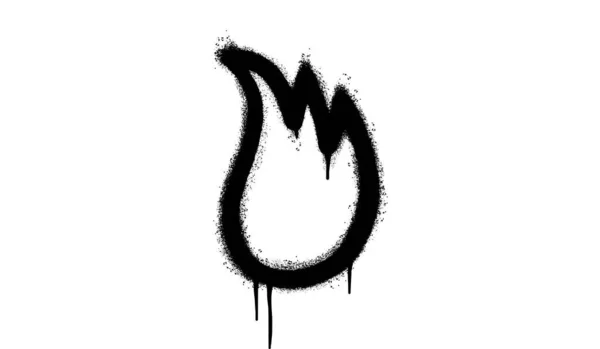 Spray Painted Graffiti Fire Flame Icon Sprayed Isolated White Background — Stock Vector