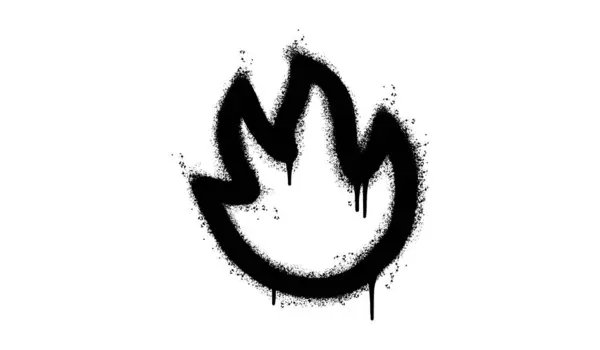 Spray Painted Graffiti Fire Flame Icoon Gesproeid Geïsoleerd Met Een — Stockvector