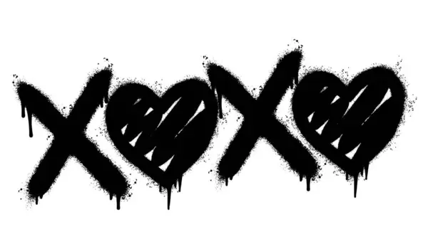 Spray Painted Graffiti Xoxo Word Sprayed Isolerad Med Vit Bakgrund — Stock vektor
