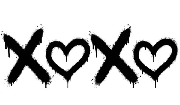 Σπρέι Βαμμένο Γκράφιτι Xoxo Word Sprayed Απομονωμένο Λευκό Φόντο Γκράφιτι — Διανυσματικό Αρχείο