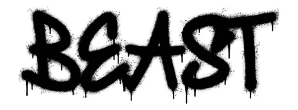 Spray Painted Graffiti Beast Word Sprayed Isolerad Med Vit Bakgrund — Stock vektor