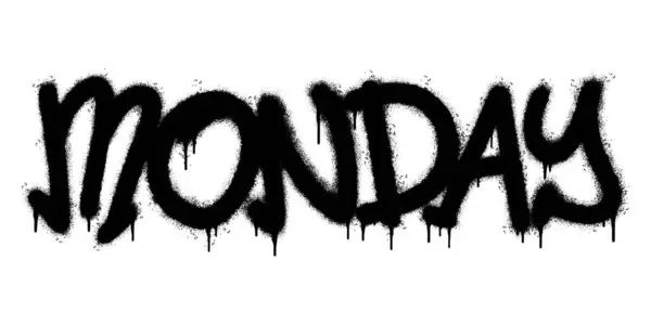 Распыление Раскрашенных Граффити Понедельник Word Sprayed Изолированы Белым Фоном Граффити — стоковый вектор