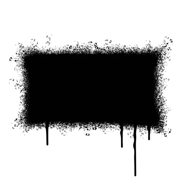 Graffiti Spray Líneas Pintadas Gotas Salpicaduras Tinta Negra Aisladas Sobre — Vector de stock