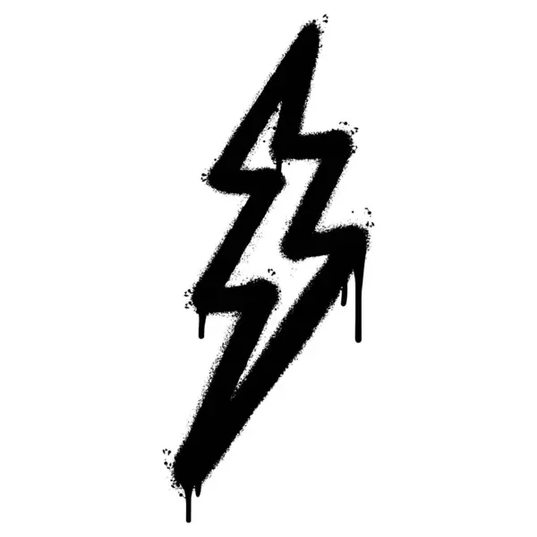 Распыление Окрашенные Граффити Электрические Молнии Символ Молнии Распыляется Изолированы Белым — стоковый вектор