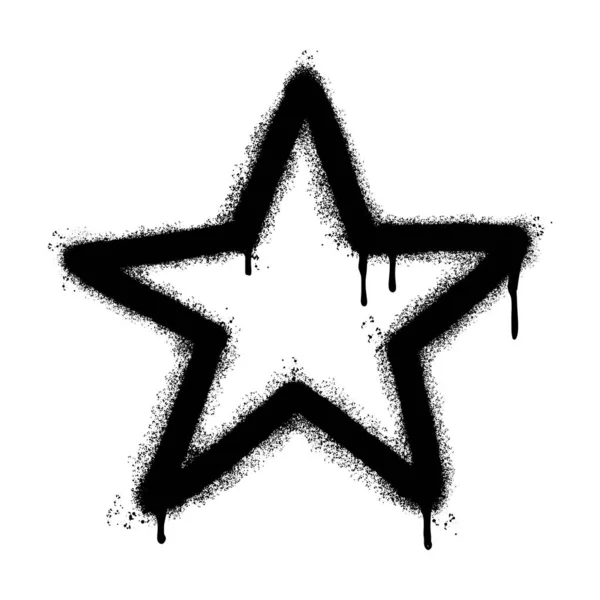Spray Painted Graffiti Stjärna Ikon Isolerad Vit Bakgrund Vektor Illustration — Stock vektor