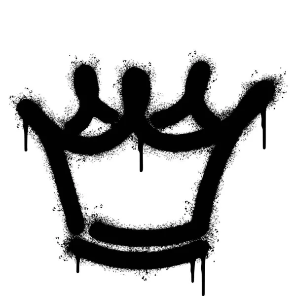 Graffiti Spray Krone Symbol Isoliert Auf Weißem Hintergrund Vektorillustration — Stockvektor