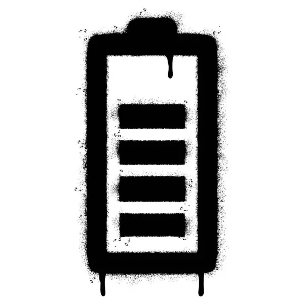 Pulvérisation Peint Graffiti Batterie Icône Charge Pulvérisé Isolé Avec Fond — Image vectorielle