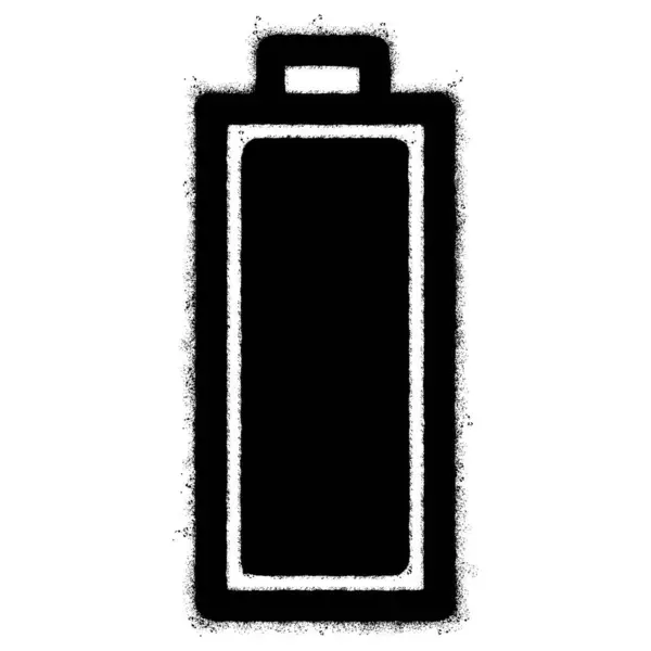 喷涂涂鸦电池充电图标喷涂隔离与白色背景 涂鸦电池图标与过度喷在黑色超过白色 矢量说明 — 图库矢量图片