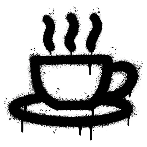 stock vector Spray Painted Graffiti Coffee cup icon Word Sprayed isolated with a white background. graffiti Coffee icon with over spray in black over white. Vector illustration.