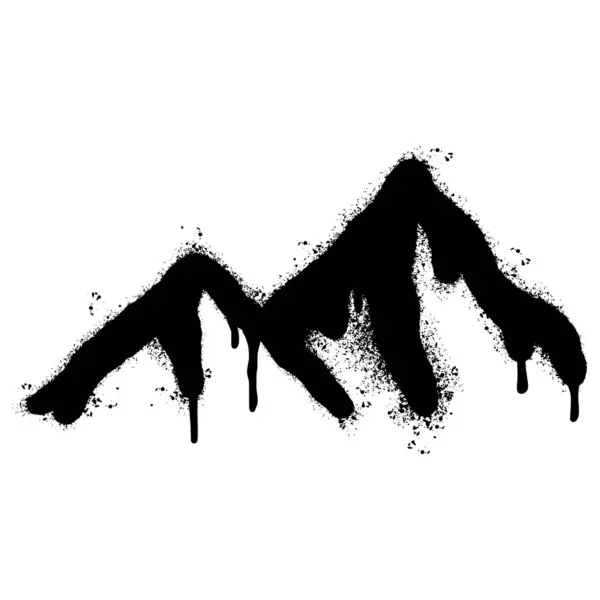 Spray Painted Graffiti Mountain Icon Pulverizado Aislado Con Fondo Blanco — Vector de stock
