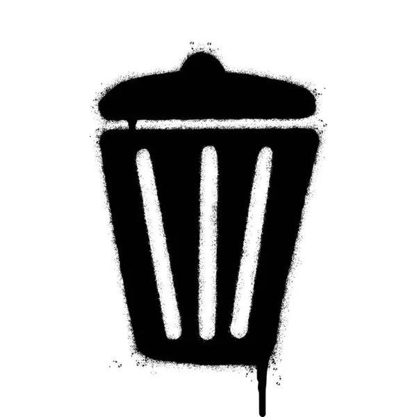 Spray Painted Graffiti Trash Can Icon Sprayed Isolated White Background — Stock Vector