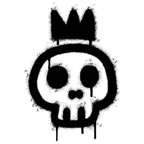 Spray Painted Graffiti Cráneo Icono Corona Pulverizado Aislado Con Fondo — Archivo Imágenes Vectoriales
