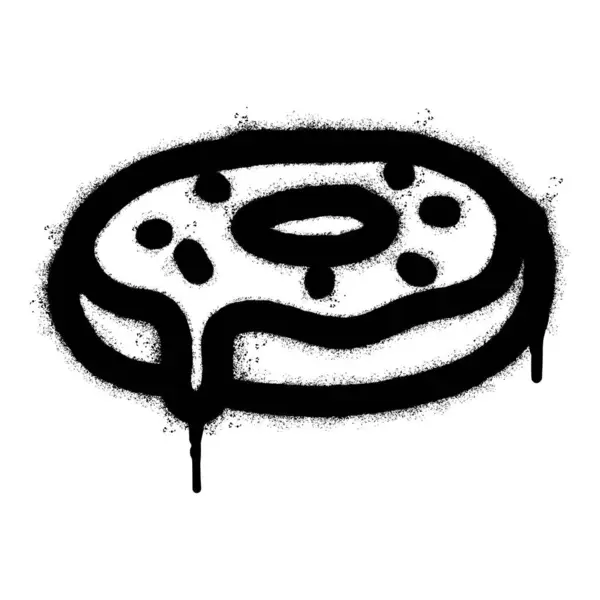 Распыление Окрашенные Граффити Иконка Пончик Распыляется Изолированы Белым Фоном Граффити — стоковый вектор