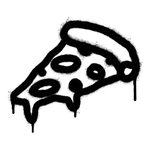 Разбрызгивание Разрисованные Граффити Пицца Иконка Распыляется Изолирован Белым Фоном Граффити — стоковый вектор