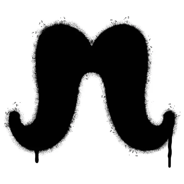 Spray Painted Graffiti Moustache Icon Sprayed Isolated White Background Graffiti — Stock Vector