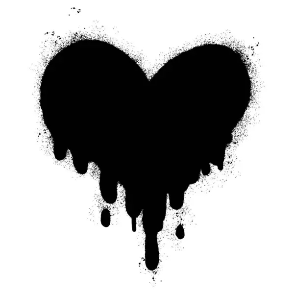 Spray Painted Graffiti Melting Heart Icon Isoliert Mit Weißem Hintergrund — Stockvektor