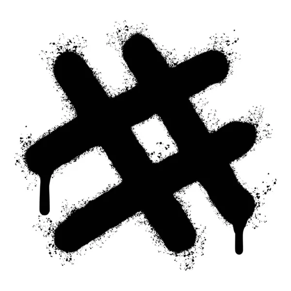 Spray Painted Graffiti Hashtag Icon Icon Isoliert Mit Weißem Hintergrund — Stockvektor