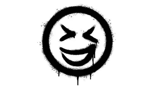 Sprej Namalované Graffiti Usmívající Tvář Emotikon Izolované Bílém Pozadí Vektorová — Stockový vektor