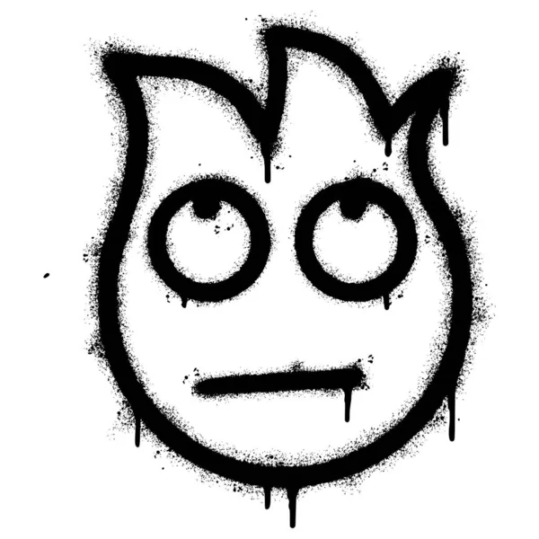 Graffiti Rolling Eyes Emoji Isoliert Mit Weißem Hintergrund Graffiti Feuer — Stockvektor