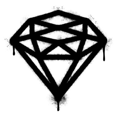 Sprey boyalı Graffiti elması beyaz bir arka plan ile izole edilmiş. Grafiti elması, beyazın üzerine siyah püskürtülmüş..