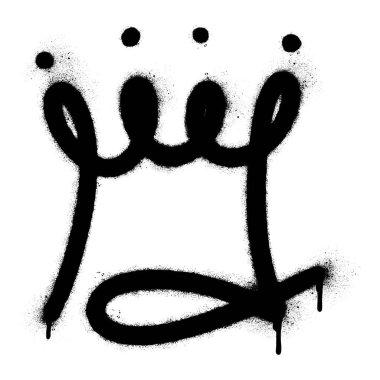 Beyaz arka planda izole edilmiş graffiti sprey taç ikonu. vektör illüstrasyonu.