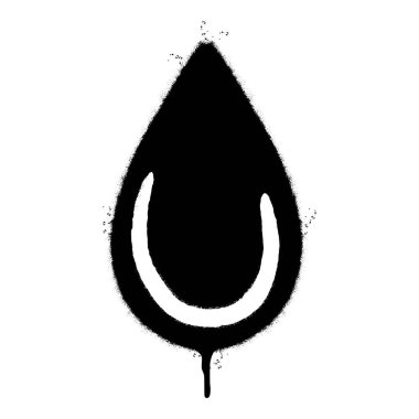 Sprey Boyalı Graffiti Su Damlası logo vektör simgesi beyaz arkaplanda izole edildi.