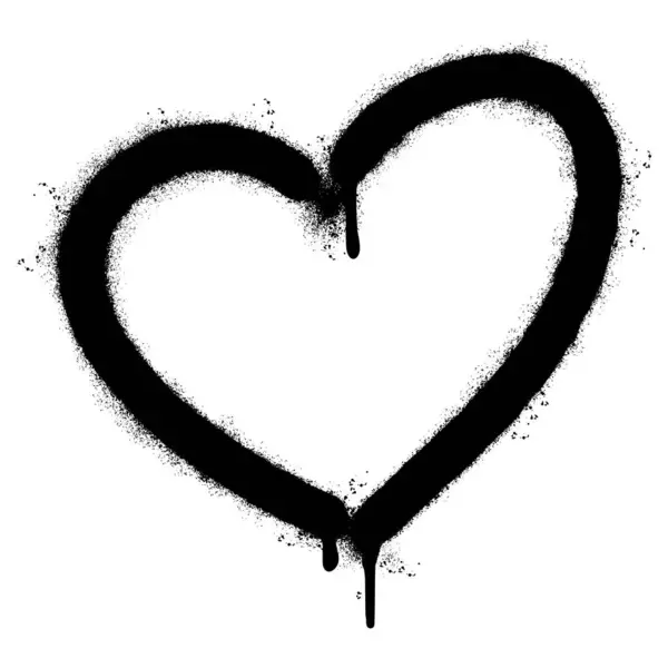 Spray Painted Graffiti Heart Icon Icon Isoliert Mit Weißem Hintergrund — Stockvektor