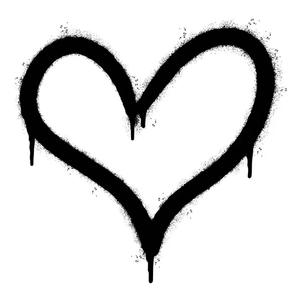 Spray Painted Graffiti Heart Icon Icon Isoliert Mit Weißem Hintergrund — Stockvektor