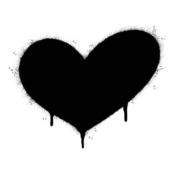 Распыление Раскрашенные Граффити Сердце Иконка Распыляется Изолированы Белым Фоном Граффити — стоковый вектор