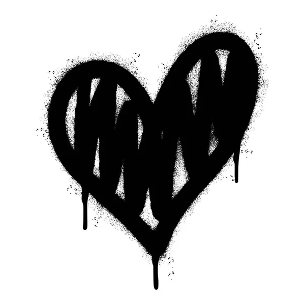 Распыление Раскрашенные Граффити Сердце Иконка Распыляется Изолированы Белым Фоном Граффити — стоковый вектор