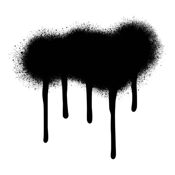 Graffiti Spray Peint Goutte Goutte Éclaboussures Encre Noire Isolé Sur — Image vectorielle