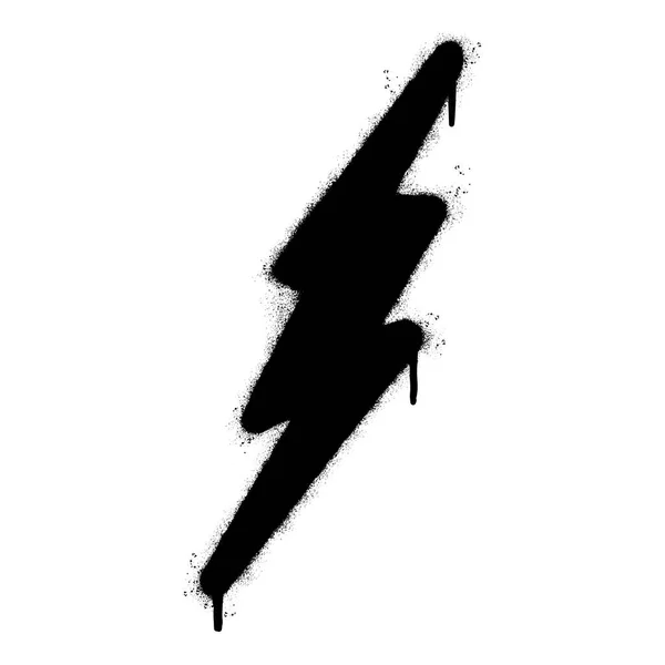 Распыление Окрашенные Граффити Электрические Молнии Символ Молнии Распыляется Изолированы Белым — стоковый вектор