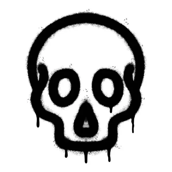 Spray Painted Graffiti Skull Icon Pulverizado Aislado Con Fondo Blanco — Archivo Imágenes Vectoriales