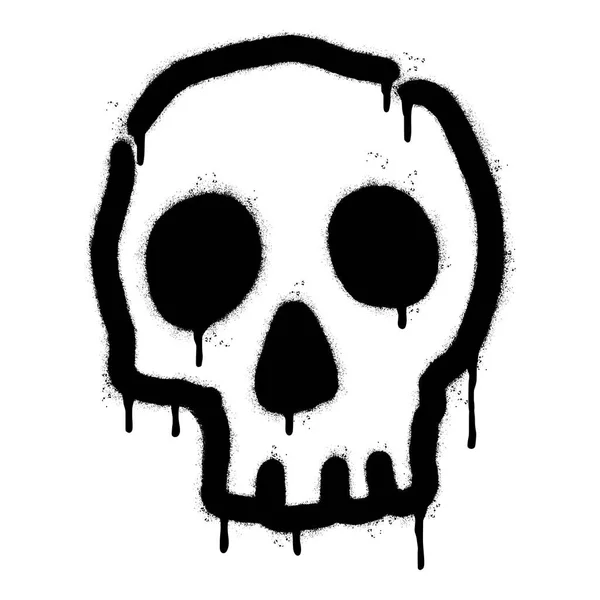 Spray Painted Graffiti Skull Icon Pulverizado Aislado Con Fondo Blanco — Vector de stock