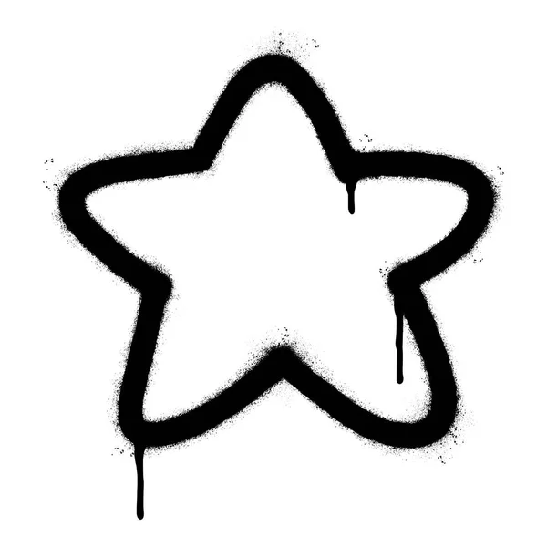 Spray Painted Graffiti Stjärna Ikon Isolerad Vit Bakgrund — Stock vektor