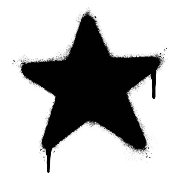 Sprey Boyalı Graffiti yıldızı simgesi beyaz arkaplanda izole edildi.
