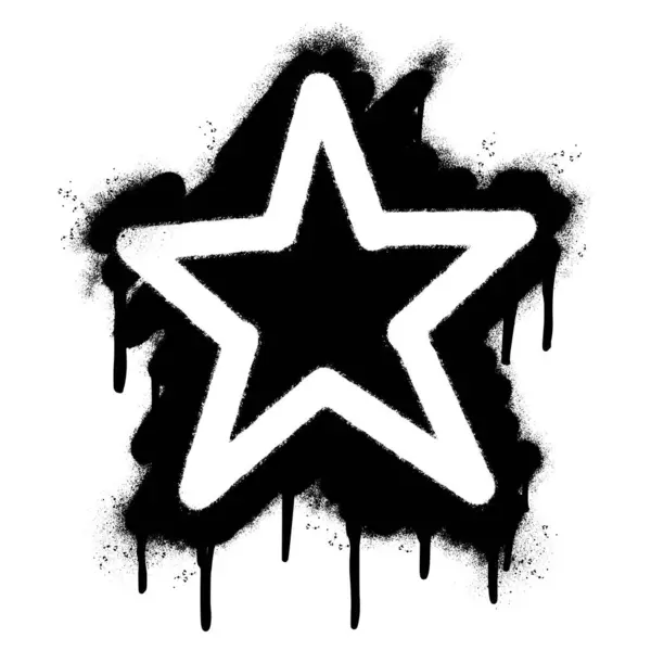 Spray Malowane Graffiti Gwiazda Ikona Izolowane Białym Tle — Wektor stockowy