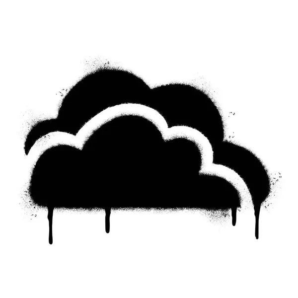 Spray Painted Graffiti Cloud Icon Pulverizado Aislado Con Fondo Blanco — Archivo Imágenes Vectoriales