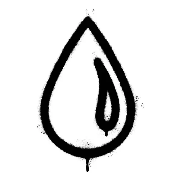 Σπρέι Βαμμένο Γκράφιτι Νερό Πτώση Λογότυπο Διάνυσμα Εικονίδιο Απομονωμένο Λευκό — Διανυσματικό Αρχείο