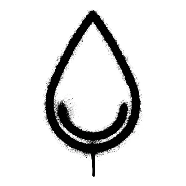 Σπρέι Βαμμένο Γκράφιτι Νερό Πτώση Λογότυπο Διάνυσμα Εικονίδιο Απομονωμένο Λευκό — Διανυσματικό Αρχείο