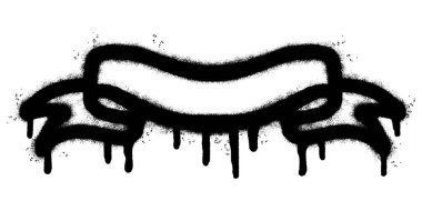 Sprey boyalı Graffiti kurdele simgesi. Beyaz arkaplan ile izole edilmiş..