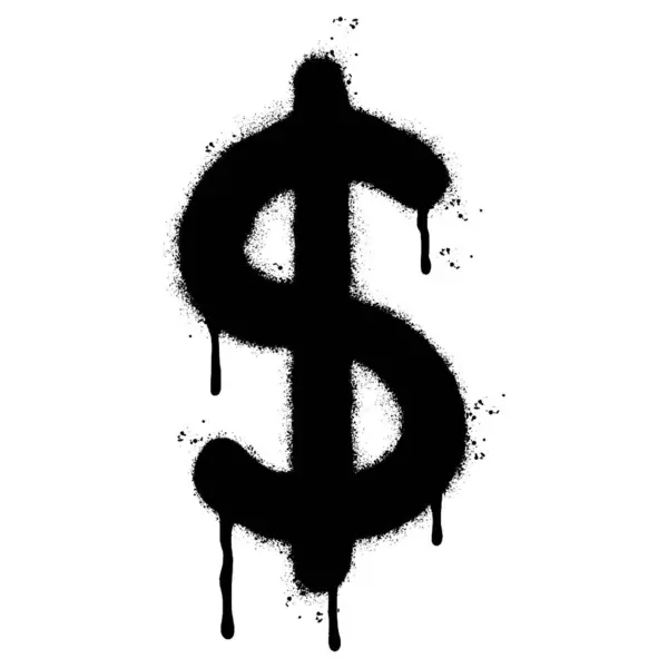 Spray Painted Graffiti Dollar Icon Isoliert Mit Weißem Hintergrund Gesprüht — Stockvektor