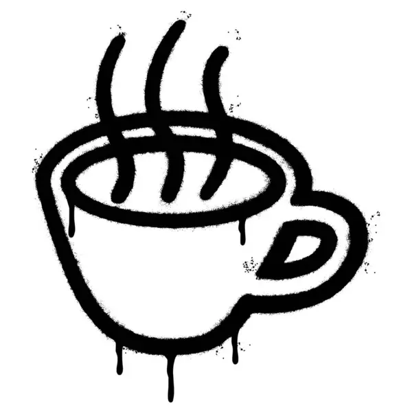 Spray Painted Graffiti Coffee Tasse Symbol Word Isoliert Mit Weißem — Stockvektor