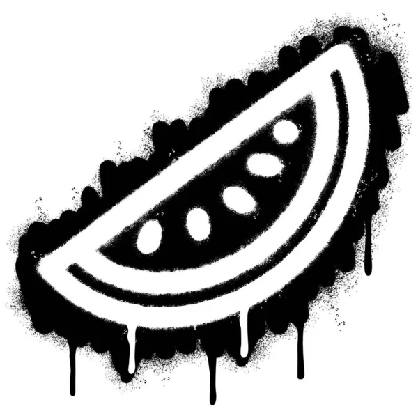 Spray Painted Graffiti Watermelon Fruchtscheibe Isoliert Mit Weißem Hintergrund Gesprüht — Stockvektor